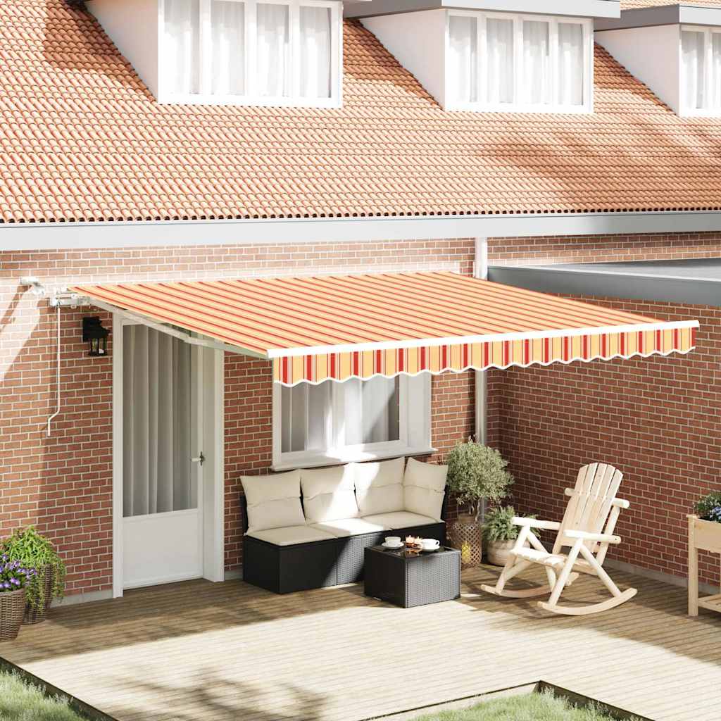 Toldo Retráctil Amarillo Y Naranja 400 X 300 Cm Poliéster_1