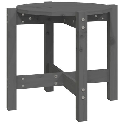 Mesa De Centro De Madera Maciza De Pino Gris Ø52,5x45 Cm_0