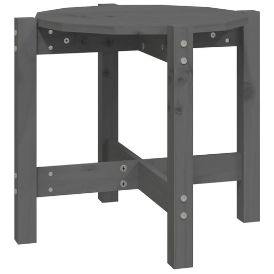 Mesa De Centro De Madera Maciza De Pino Gris Ø52,5x45 Cm_0