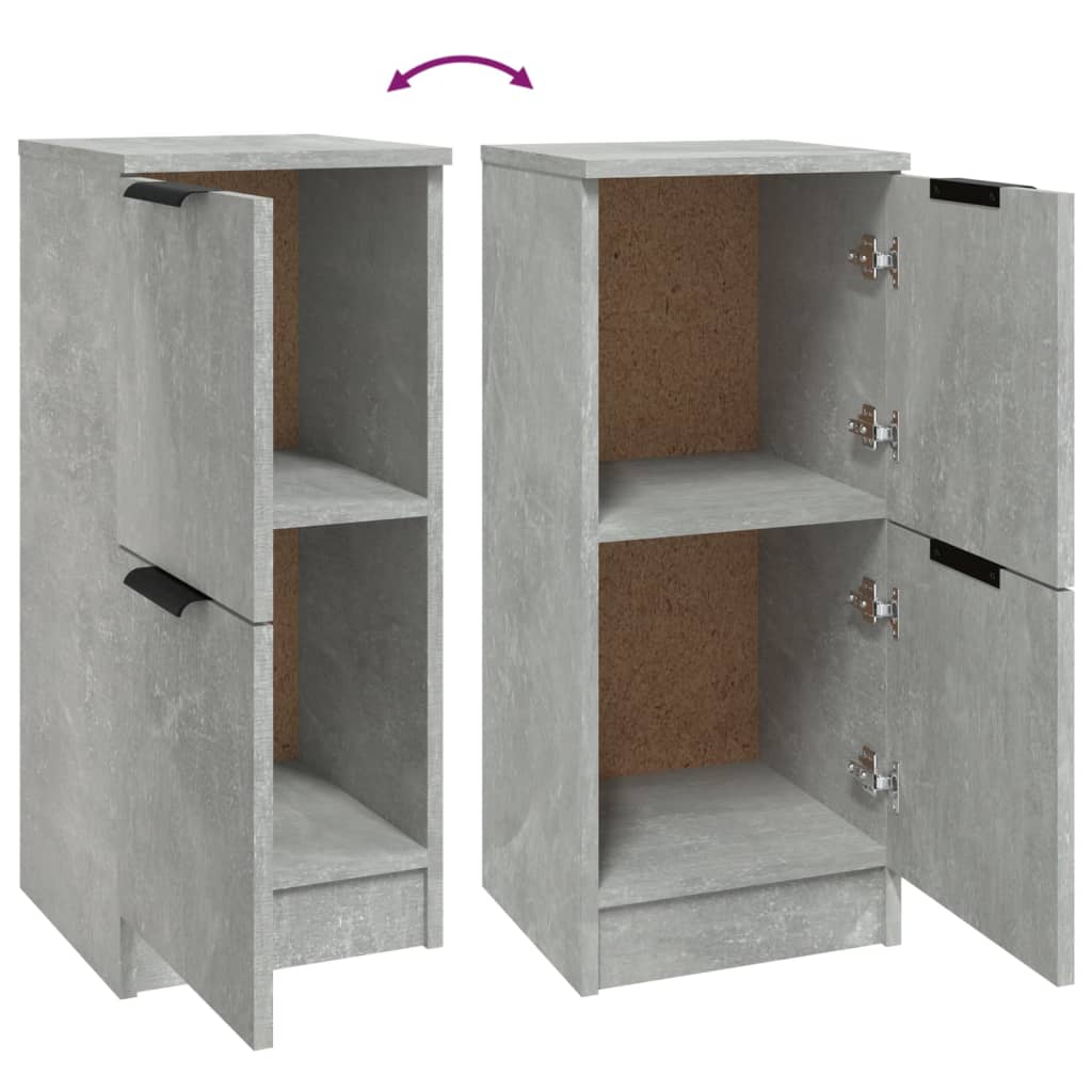 Aparadores 2 Uds Madera Contrachapada Gris Hormigón 30x30x70 Cm / Vetonek_3