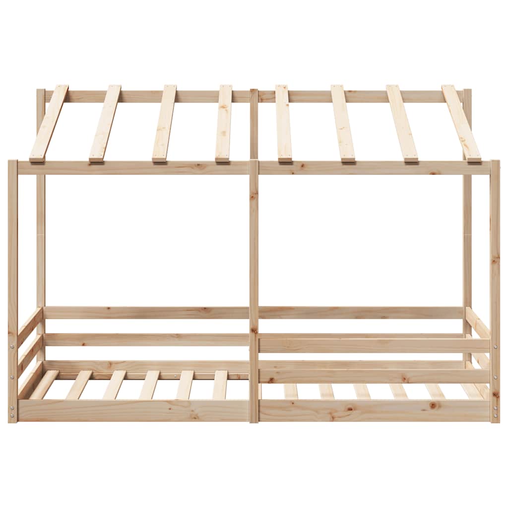 Cama Para Niños Con Techo Madera Maciza De Pino 80x200 Cm_3