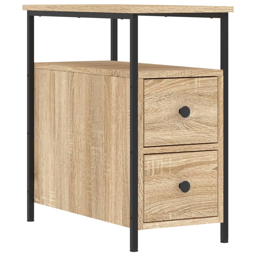 Mesitas Noche 2 Uds Madera Ingeniería Roble Sonoma 30x60x60 Cm_3