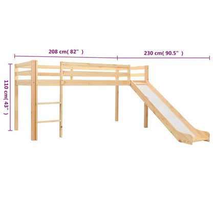 Vidaxl Cama Alta Para Niños Tobogán Y Escalera Madera Pino 97x208 Cm_5