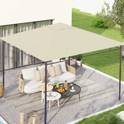 Outsunny Techo De Repuesto Para Cenador 3x3 M Con Orificios Anti-uv Crema_1