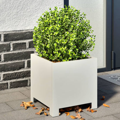 Jardinera Hexagonal Acero Blanca 30x30x30 Cm_1