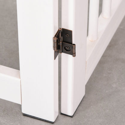 Pawhut Barrera De Seguridad Para Perros Plegable De Madera Con Soporte De Pie_3