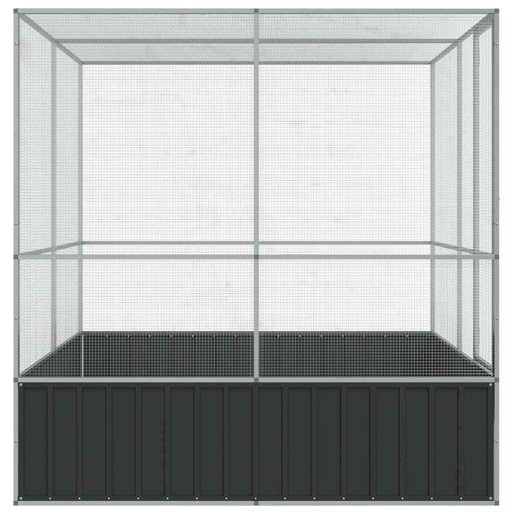 Vidaxl Pajarera De Acero Color Plateado 211x207x212 Cm_4
