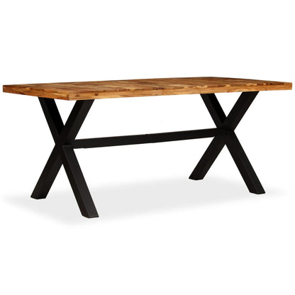 Mesa De Comedor Madera Maciza De Acacia Y Mango 180x90x76 Cm_0