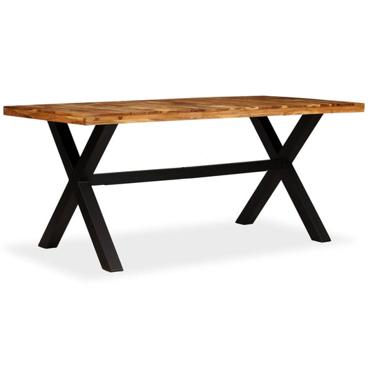 Mesa De Comedor Madera Maciza De Acacia Y Mango 180x90x76 Cm_0