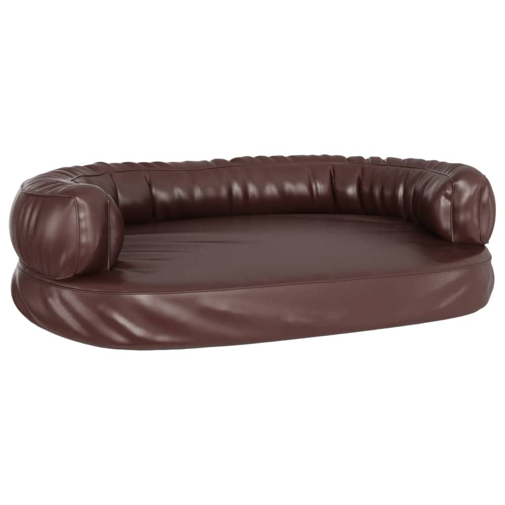 Vidaxl Cama Para Perros De Espuma Cuero Sintético Marrón 75x53 Cm_0