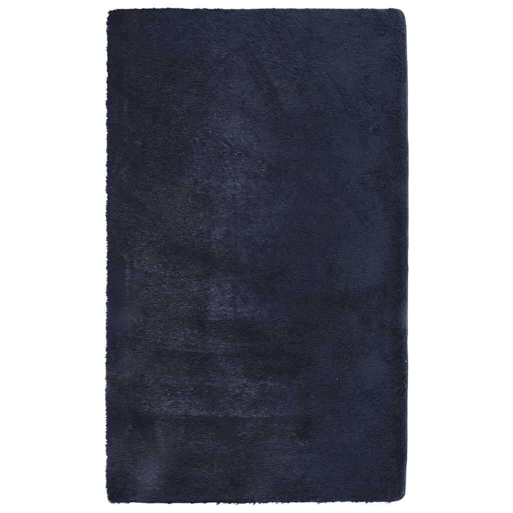 Vidaxl Alfombra De Pelo Largo Navarra Azul Marino 80x150 Cm Poliéster_0