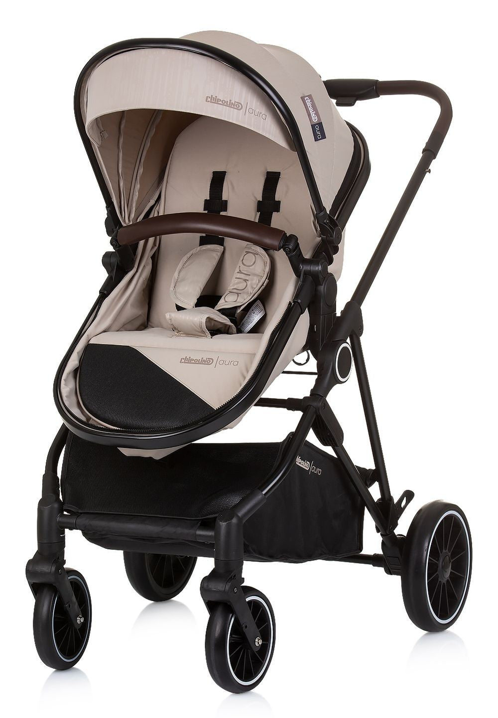 Carrito De Bebé Trio Convertible Aura Hasta 22 Kg Macadamia_1