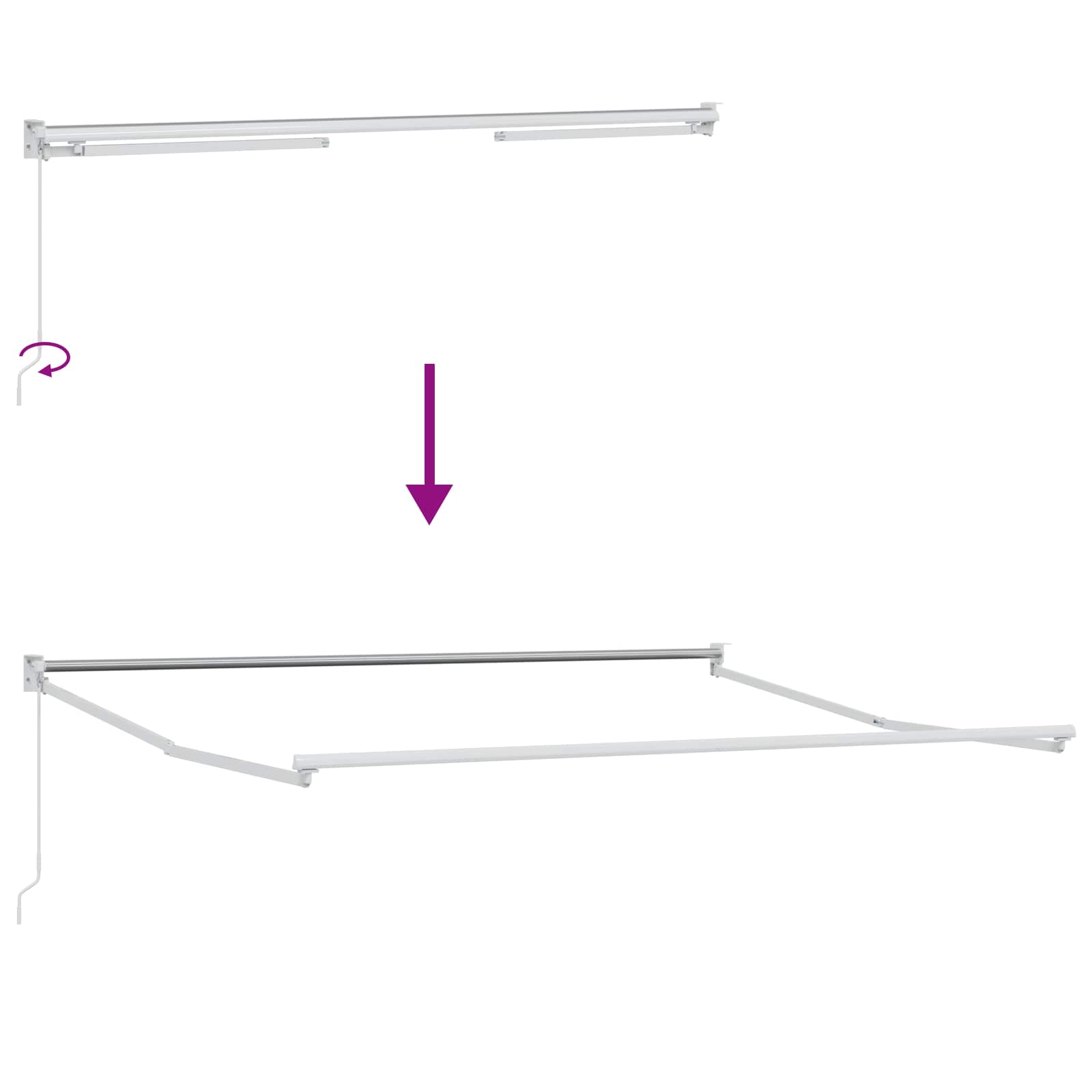 Toldo Retráctil Amarillo 300 X 250 Cm 100% Poliéster Y Aluminio_4