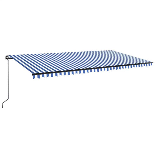 Toldo Retráctil Manual Con Luz Led Azul Y Blanco 600x300 Cm_0