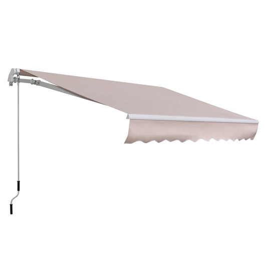 Outsunny Toldo Con Brazo Plegable 3x2m Ángulo Ajustable Aluminio Puerta Ventana_0