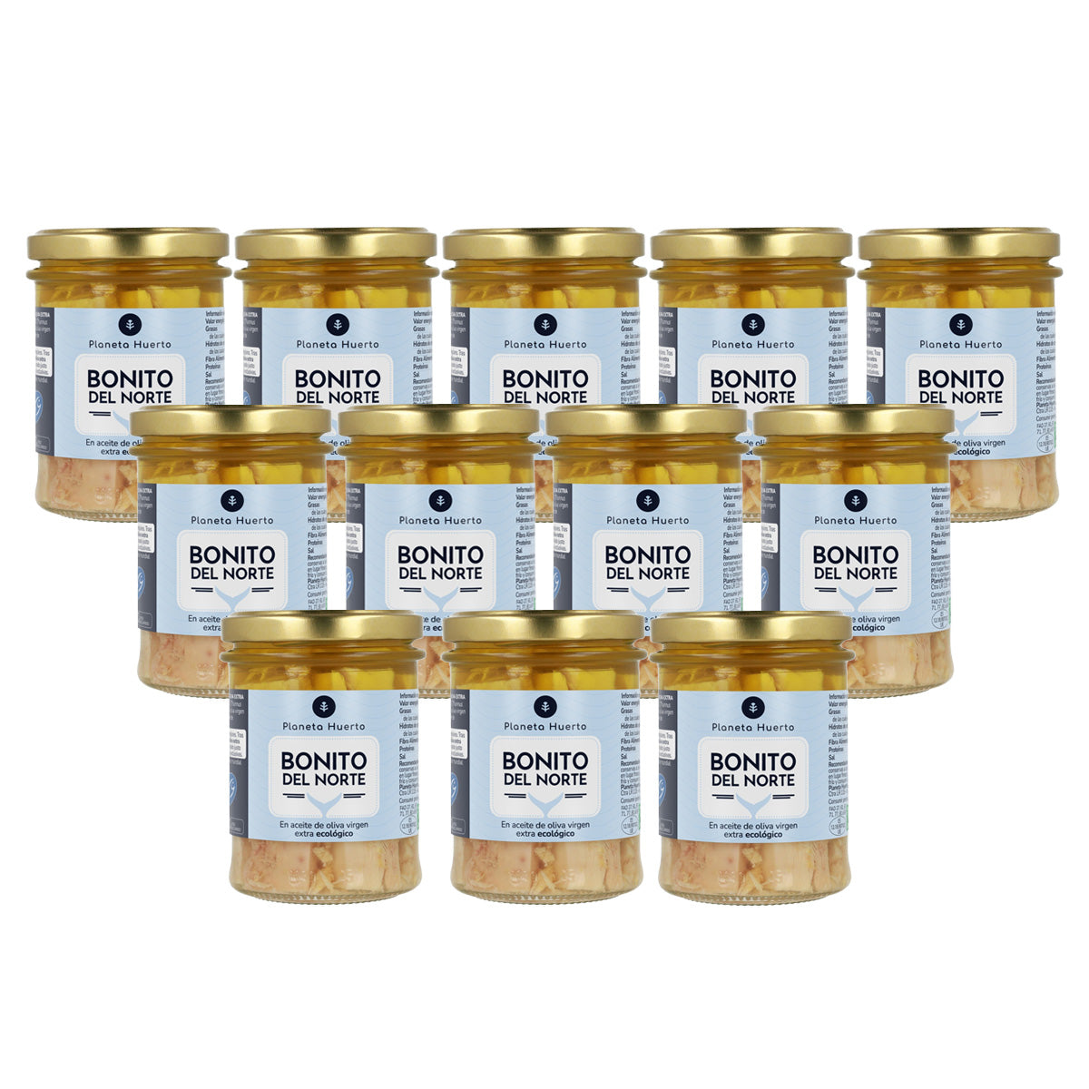 Pack 12x Bonito del Norte en aceite de oliva ECO Planeta Huerto 200 g