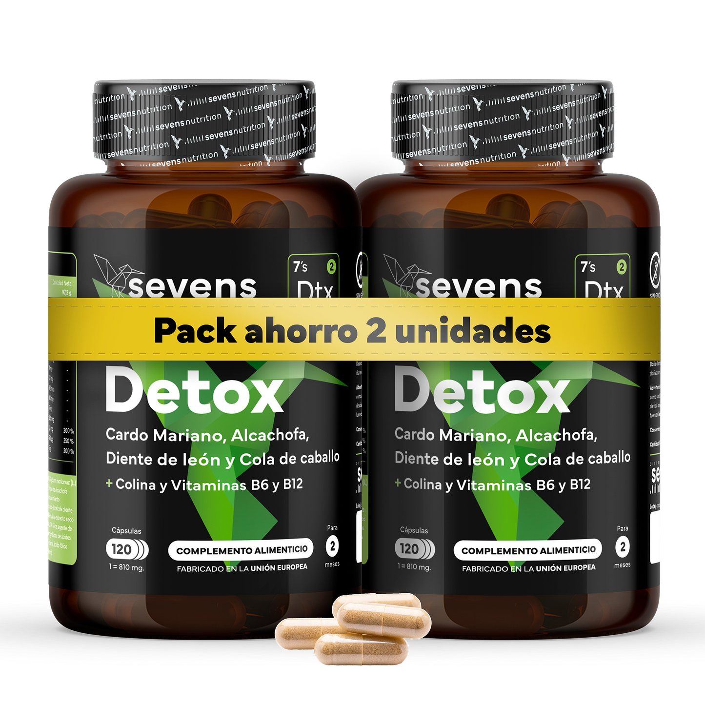 Pack 2x Cardo Mariano Detox Sevens Nutrition. Hígado Sano Y Depuración Natural._0