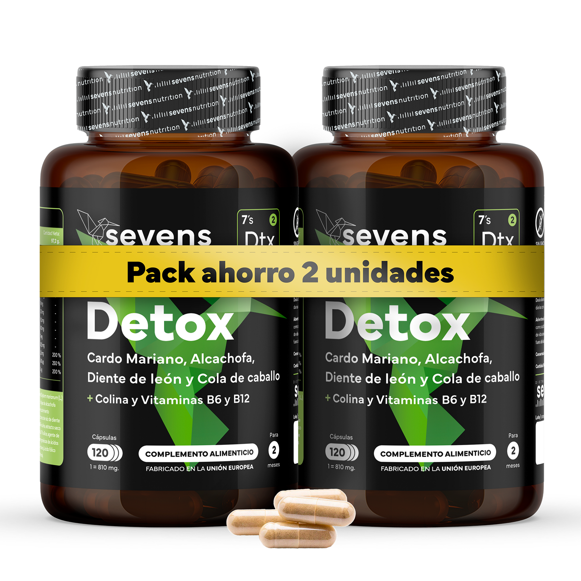 Pack 2x Cardo Mariano Detox Sevens Nutrition. Hígado Sano Y Depuración Natural._0