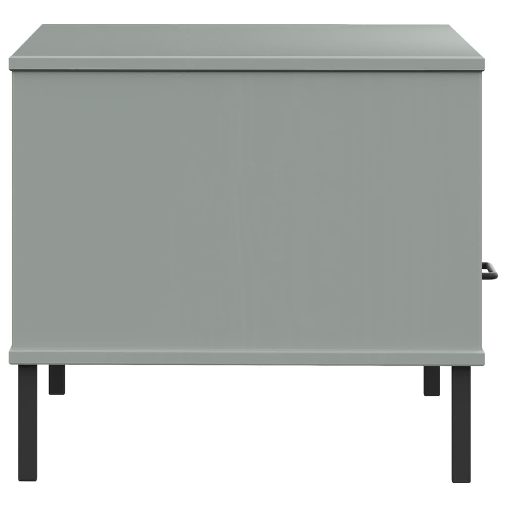 Mesa De Centro Patas Metal Oslo Madera Maciza Gris 85x50x45 Cm_4