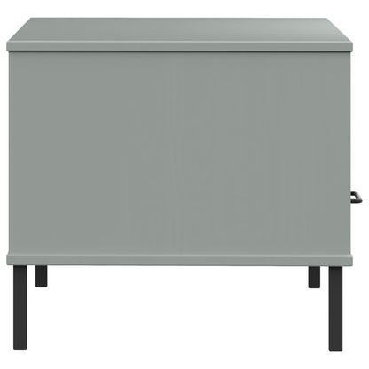 Mesa De Centro Patas Metal Oslo Madera Maciza Gris 85x50x45 Cm_4