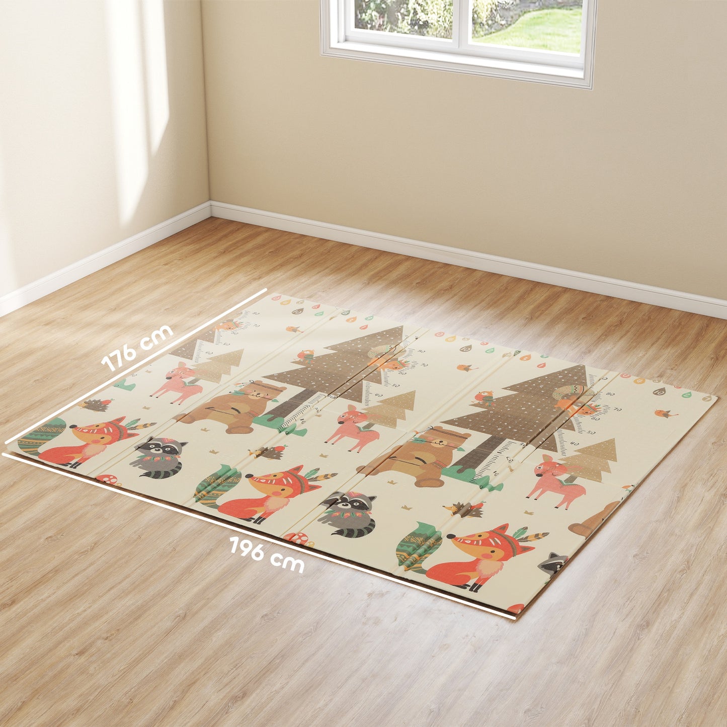 Aiyaplay Alfombra Bebé Acolchada Plegable Reversible 196x176x1,5 Cm Multicolor_2