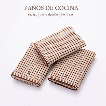 Set 3 Paños De Cocina 100% Algodón 50x70cm 420gsm Terry Logo Bordado Scalpers Home_1