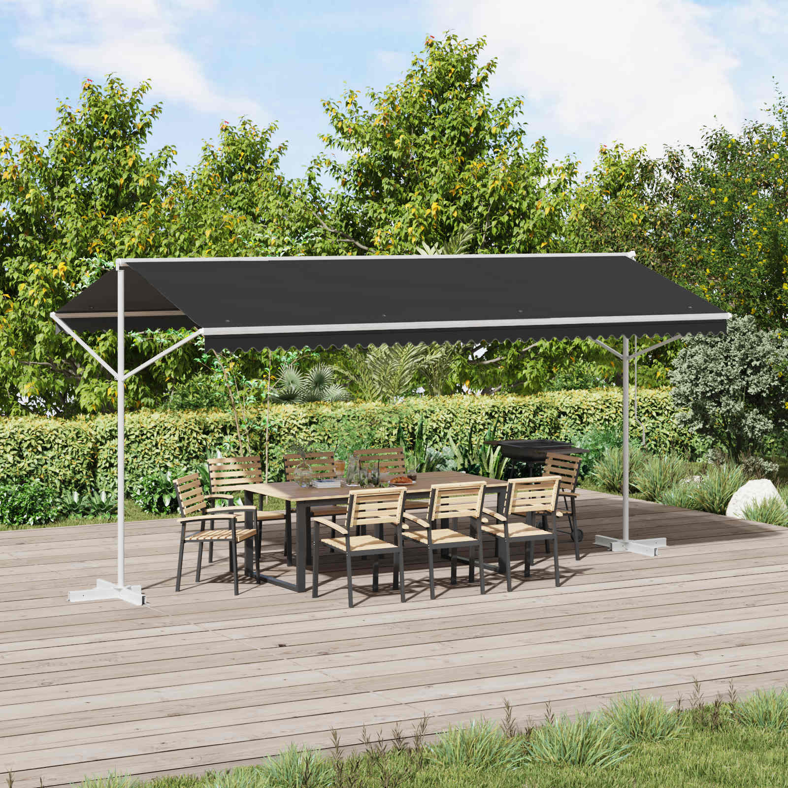 Toldo Independiente Gris Antracita 5 X 3 M Poliéster_1