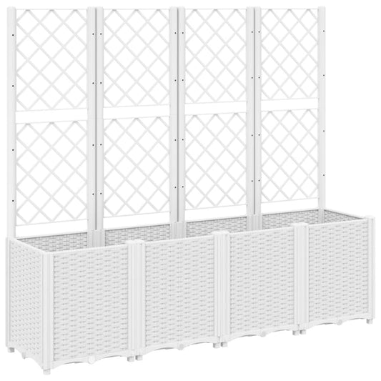 Jardinera Con Enrejado Pp Blanco 160x40x140 Cm_0