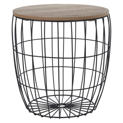 Well Home Juego De 3 Mesas Auxiliares En Metal Y Mdf Ø42,5ø37ø31cm