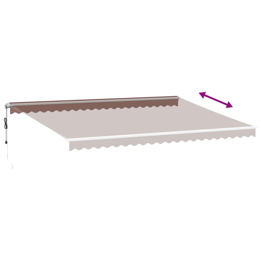 Toldo Retráctil Automático Con Luces Led Marrón 500x350 Cm_5