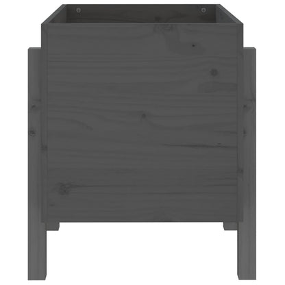 Jardinera De Madera Maciza De Pino Gris 62x50x57 Cm_4
