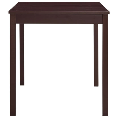 Mesa De Comedor De Madera De Pino Marrón Oscuro 140x70x73 Cm_1