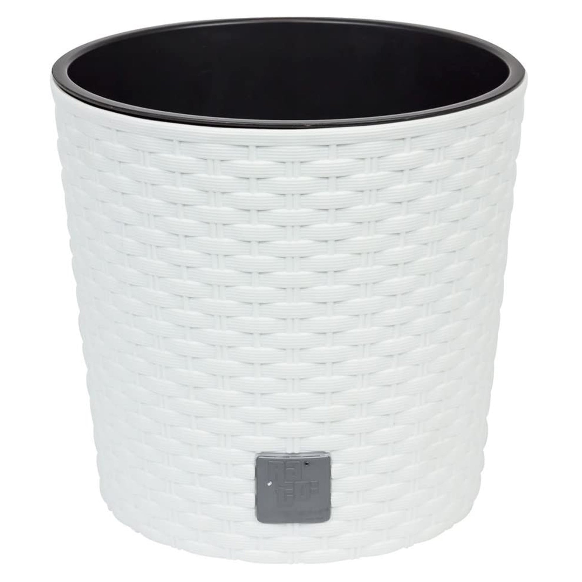 Maceta Redonda 8,7 Litros Rato Con Cubilete Para Plantar En Color Blanco 25 X 25 X 22,4 Cm_0