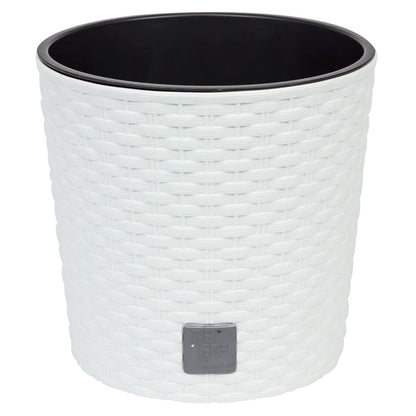 Maceta Redonda 15,3 Litros Rato Con Cubilete Para Plantar En Color Blanco 30 X 30 X 27 Cm_0