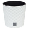 Maceta Redonda 15,3 Litros Rato Con Cubilete Para Plantar En Color Blanco 30 X 30 X 27 Cm