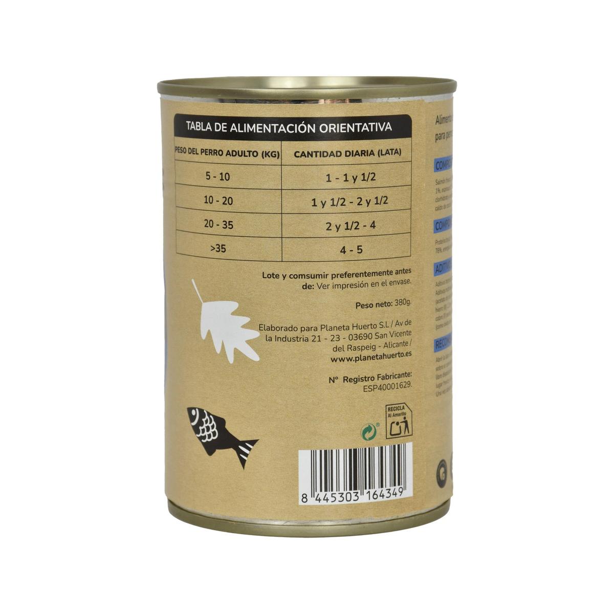 Pack 6 x Comida Húmeda Grain Free Superpremium para perro Salmón Planeta Huerto 380 g