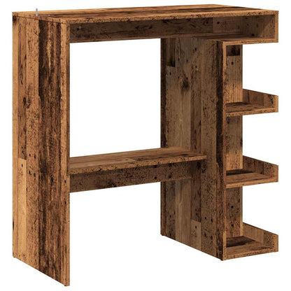 Mesa De Bar Con Estante Madera Envejecida 100x48x101,5 Cm_4