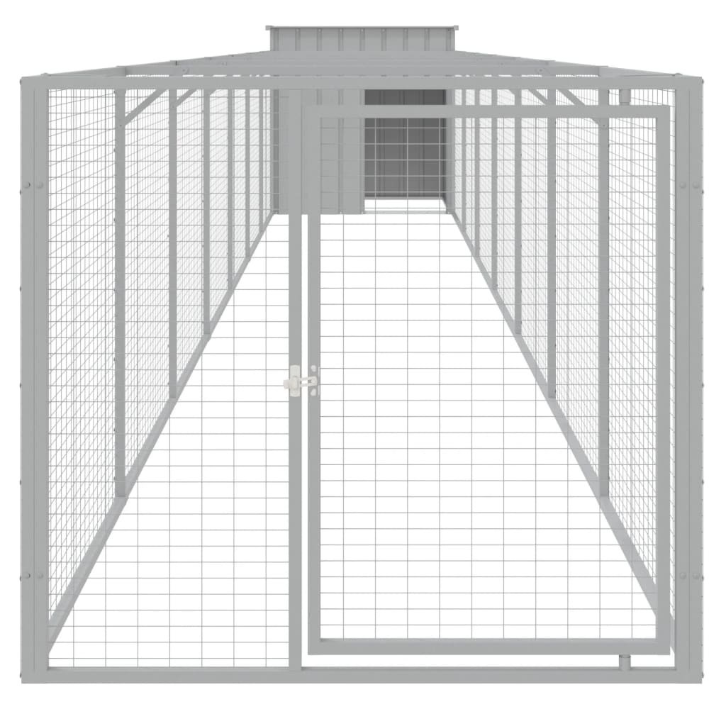 Caseta Perros Corral Acero Galvanizado Gris Claro 110x813x110cm_2
