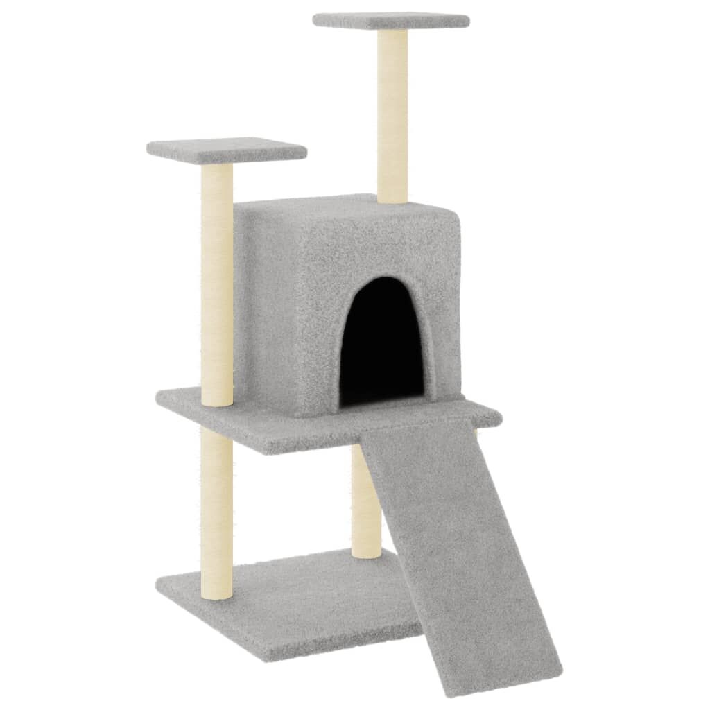 Vidaxl Rascador Para Gatos Con Postes De Sisal Gris Claro 110 Cm_0