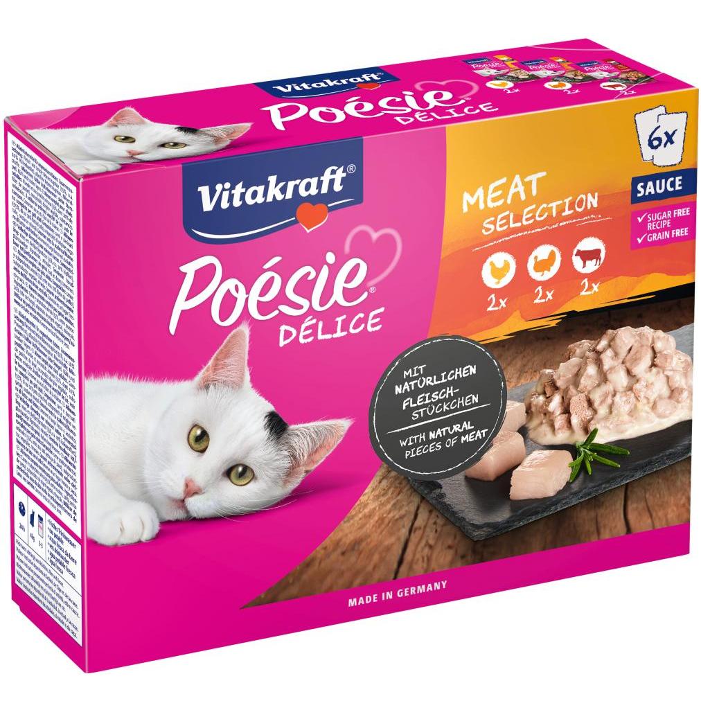 Vitakraft Multipack Poésie Deli Sauce carne 6 x 85 g Comida húmeda para gato en salsa