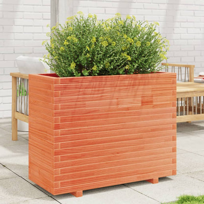 Jardinera Madera Maciza De Pino Marrón Cera 90x40x72,5 Cm_1