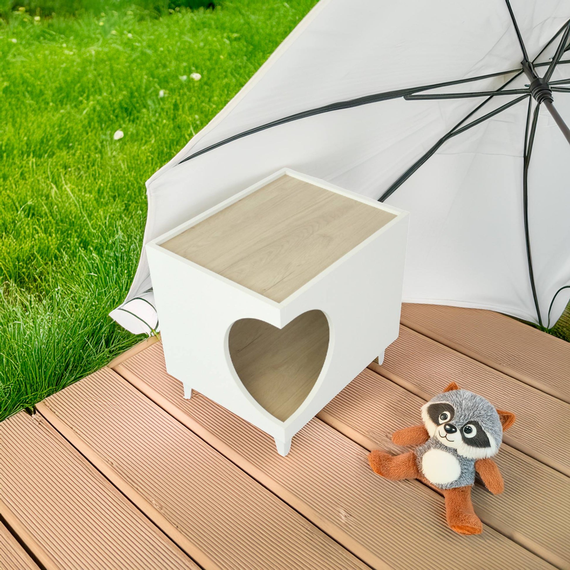 Well Home Mesilla Con Orificio Para Mascotas En Color Blanco 50x40x40cm