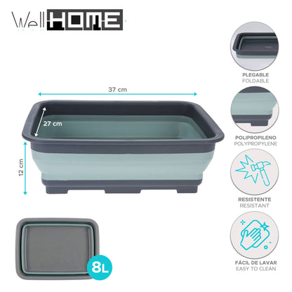 Well Home Cuenco Plegable Para Lavar Platos De 8l- 37x27x12cm_1