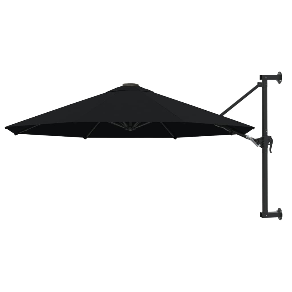 Vidaxl Sombrilla De Pared Con Palo De Metal Negro 300 Cm_0