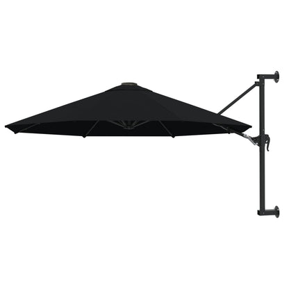 Vidaxl Sombrilla De Pared Con Palo De Metal Negro 300 Cm_0