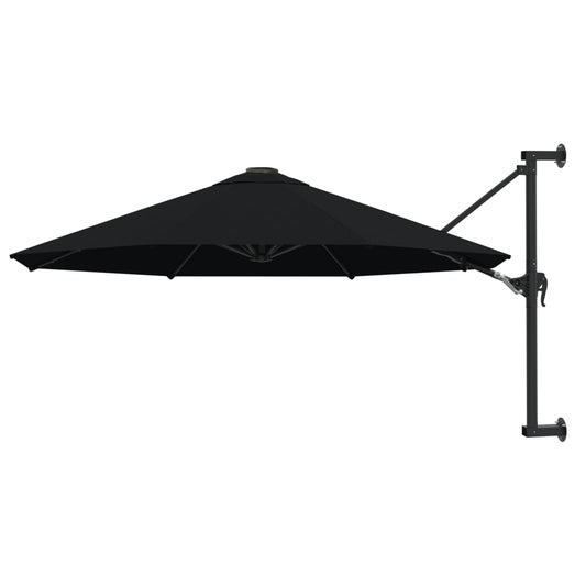 Vidaxl Sombrilla De Pared Con Palo De Metal Negro 300 Cm_0