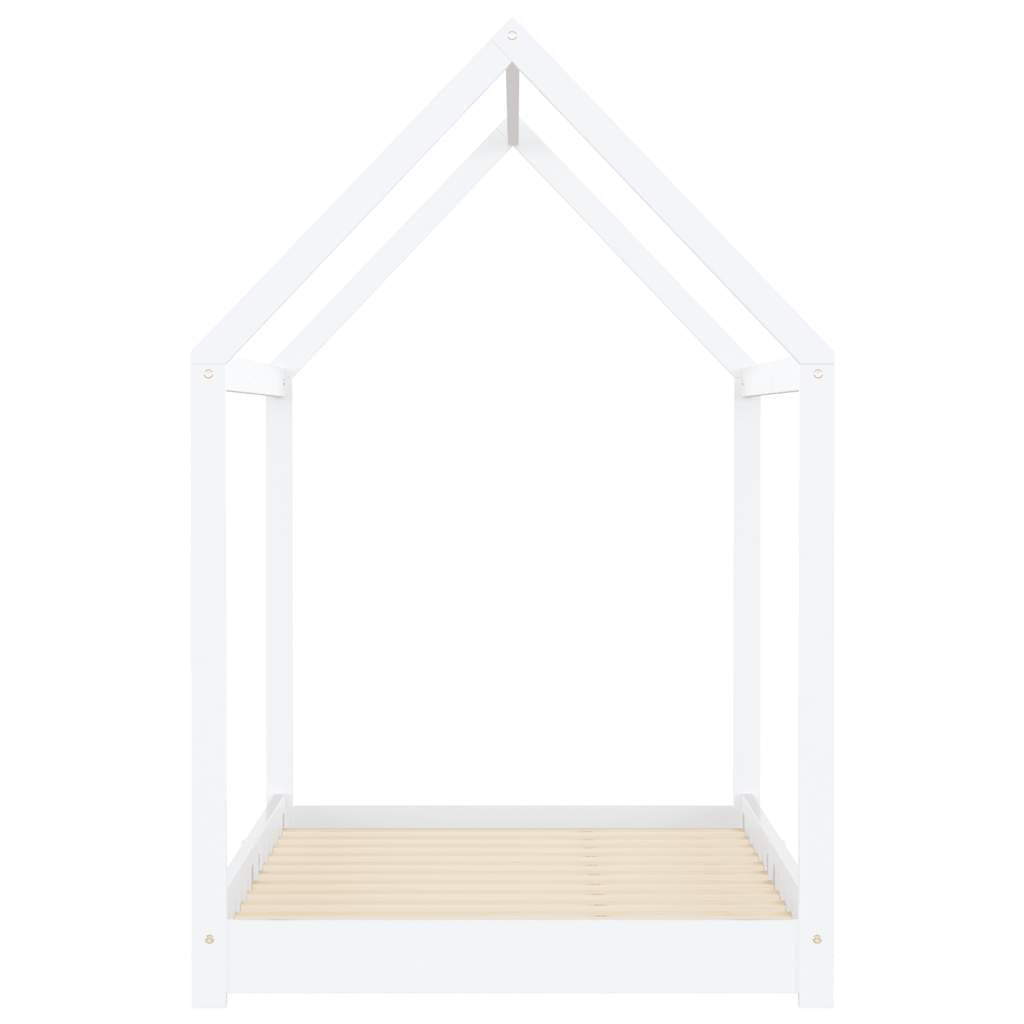 Vidaxl Estructura De Cama Infantil Madera Maciza Pino Blanco 90x200 Cm_3