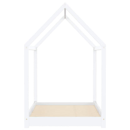 Vidaxl Estructura De Cama Infantil Madera Maciza Pino Blanco 90x200 Cm_3