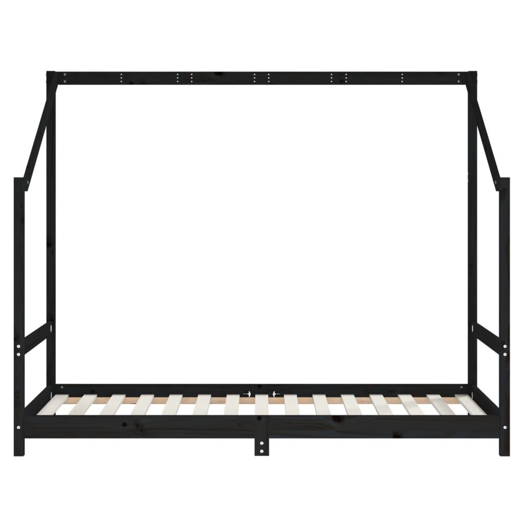 Vidaxl Estructura De Cama Para Niños Madera De Pino Negro 90x190 Cm_3