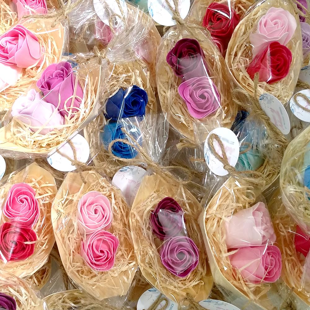 50 Barcas Con Flores Para Regalo Invitados (rosa) - Rosas De Jabón Para Baño Aromático. Detalle Original Para Eventos_5